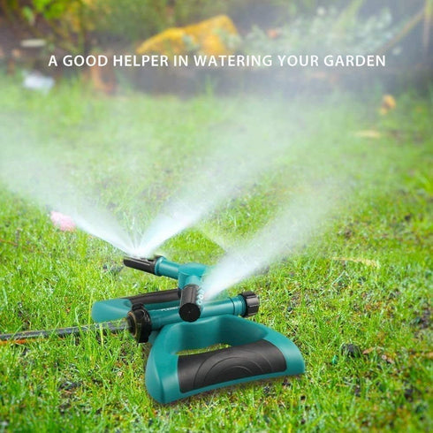 Elly Decor Automatic 360 Rotating Sprinkler, Adjustable Garden Water Lawn Irrigation System of 3 Arm Sprayer 32.8 feet Spray Distance...