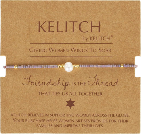 KELITCH Women Friendship Bracelets Miyuki Beads Strand Bracelets Handmade Fashion 3 Pcs Pearl Bracelets Bangles...