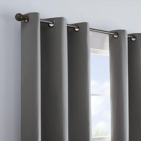 ECLIPSE Microfiber Modern Blackout Thermal Grommet Window Curtain for Bedroom, 42" x 84", Smoke, 1 Panel...