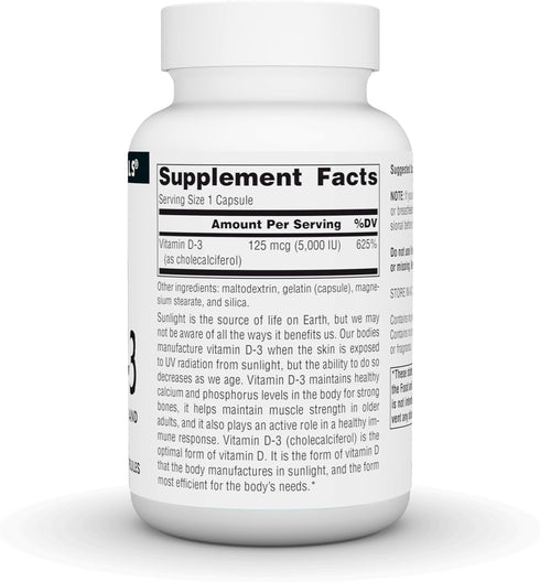 Source Naturals Vitamin D-3 Bioactive Form for Bone & Immune Health* 5000 iu - 120 Capsules...