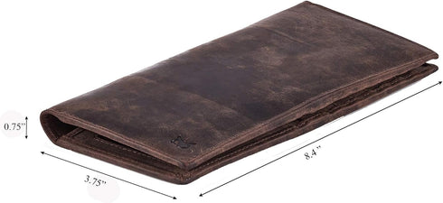 Long Wallet for Men Women Real Leather Bifold RFID Stylish Slim Handmade 2 ID Window Credit Card Holder in Gift Box...