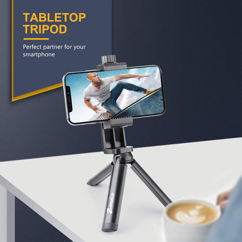 Zeadio Metal Mini Tripod, Desktop Tabletop Stand Compact Tripod for Smooth 4, Osmo Mobile, Vimble 2, Gimbal Handle Grip Stabilizer and All Cameras...