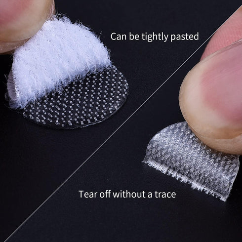 Self Adhesive Dots,600 Pcs (300 Pairs) 0.78"/20 mm Diameter Transparent Sticky Back Thin Clear Dots with Adhesive,Hook & Loop Dots with Waterproof...