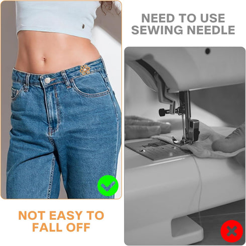 8 Sets Flower Jean Buttons, Jeans Waist Tightener No Sew Button Pins Adjustable Decorative Waist Buckles Detachable Jean Clips for Loose Jeans Pan...