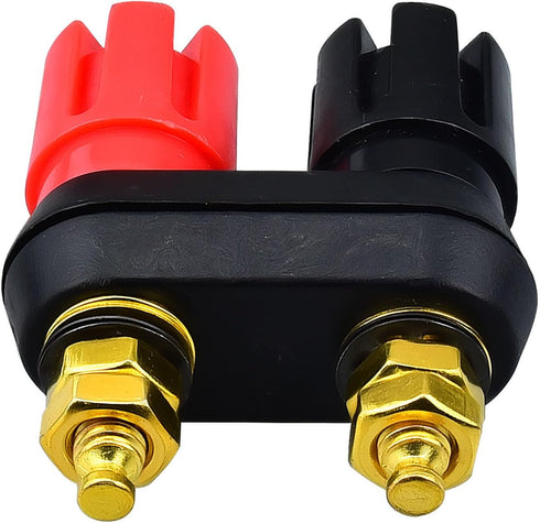 onelinkmore 2-Way Banana Plug Jack Socket Binding Post Video Speaker Terminal Connectors Dual Insulated Terminal Binding Post 4mm Banana Plug Fema...