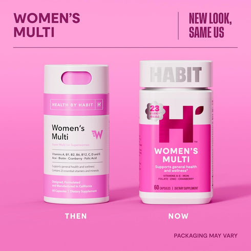 HABIT Womens Multi Supplement (60 Capsules) - New Look, Supports General Health & Wellness, 23 Essential Vitamins and Minerals, Fruit extracts, Fo...
