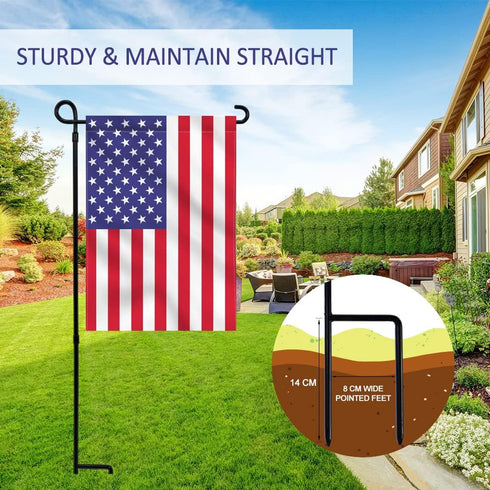 YEAHOME Garden Flag Stand Holder, Premium Yard Flag Holder Weather-Proof Metal Powder-Coated Flagpole for American Flag, Christmas Garden Flag, Ou...