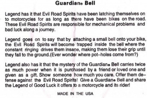 Guardian Bell ST. Christopher Complete Motorcycle KIT W/Hanger & Wristband...