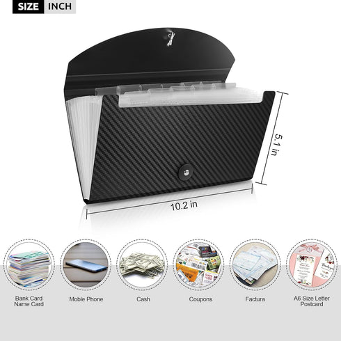 Receipt Holder Aabicku 13 Pockets Receipt Organizer Small Accordion File Organizer Expanding File Folder Large Capacity Cards Ticket File Check Ca...