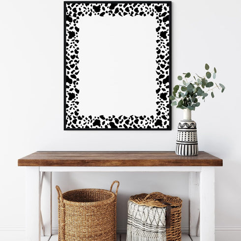 Whaline 98.4ft Cow Print Bulletin Board Borders 3 Sizes Black White Cow Die-Cut Bulletin Board Stripes Rolled Bulletin Board Trim for Cow Party Bi...