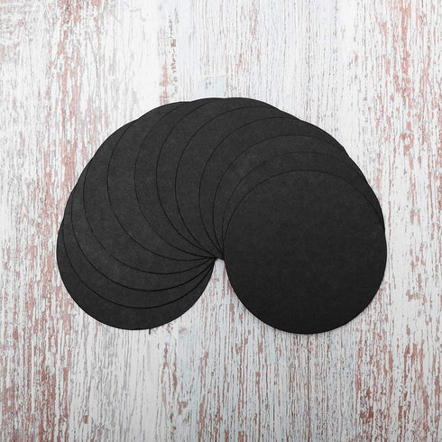 36 Pieces 4 inch Round Black Cards Cardstock Thick Kraft Paper Coaster Cards Blank Cardstock Slices for Mandala Painting DIY Coasters Painting Wri...