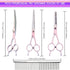 Dog Grooming Scissors Kit, Fcysy Professional Dog Trimming Scissors Set, Hair Cutting Scissors for Pet Dog Cat Grooming at Home, Curved Dog Scisso...