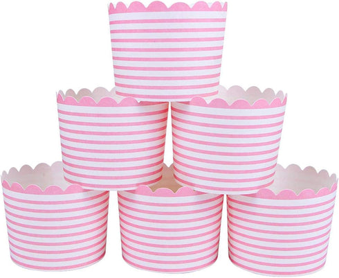 Webake Full Size Paper Baking Cups, 6oz Pink Cupcake Liners for Cupcake Bath Bomb, Muffin Case, Great for Cupcake Baking Decoration Set of 25 (Pin...