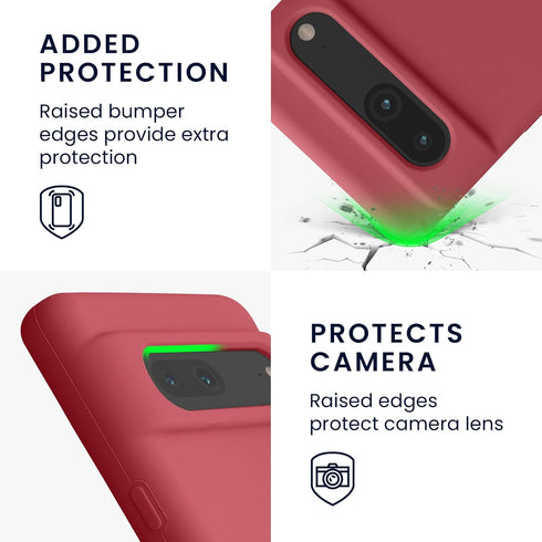 kwmobile Case Compatible with Google Pixel 7 Case - TPU Silicone Phone Cover with Soft Finish - Dark Rose...