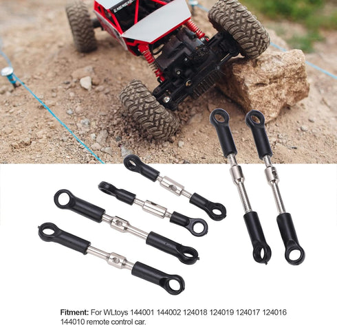 Pssopp RC Tie Rods Set RC Tie Link Servo Link Rod RC Tie Rod Bar RC Tie Link Rods Set for WLtoys 144001 144002 124018 124019 124017 124016 Remote ...