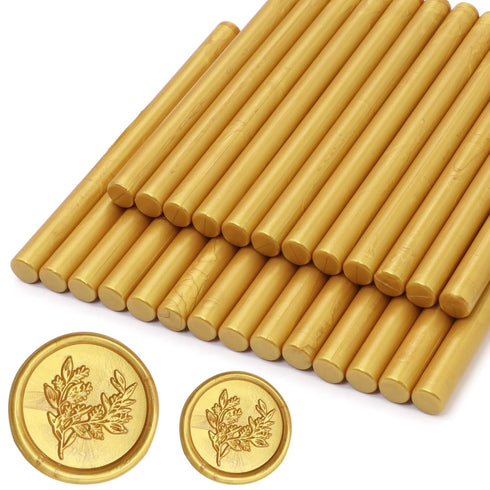 Gold Wax Seal Sticks 26pcs, Andotopee Glue Gun Wax Seal Sticks for Wax Seal Stamp, Premium Sealing Wax for Envelope Letter Seal Wedding Invation C...