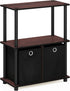 Furinno Go Green 3-Tier Multipurpose Storage Shelf with Bins, Dark Cherry/Black...