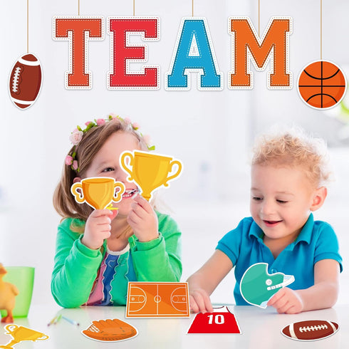 Sports Cutouts Sport Balls Paper Classroom Bulletin Board Decorations Sports Themed Birthday Party Supplies for Toddler Kids Students Classroom...
