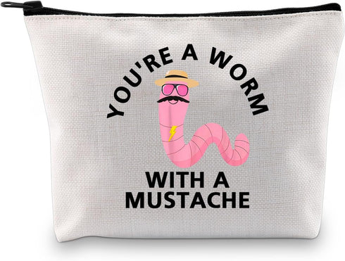 VPR Reality TV Show Makeup Bag You'Re A Worm With A Mustache VPR TV Show Fans Gift VPR Cosmetic Bag (YOU'RE A WORM)...