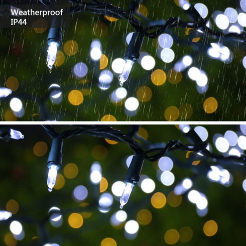 Brizled Christmas Lights, 33ft 100 LED End to End Connectable Mini Christmas String Lights, 120V UL Certified Cool White Xmas Tree Light Indoor Ou...