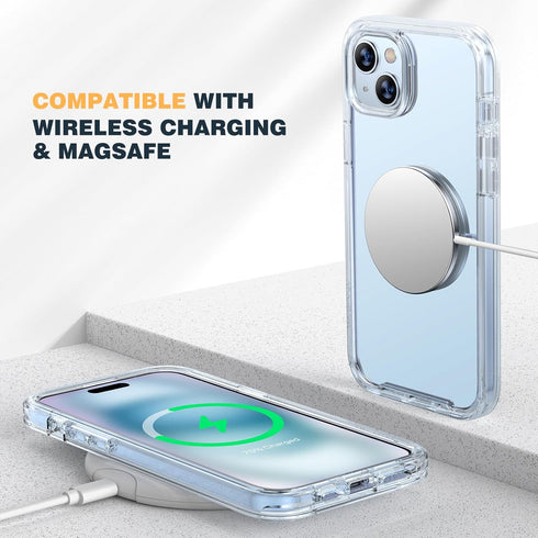 Diaclara Designed for iPhone 15 Plus Case 6.7'', Full Body Rugged Case w/Built-in Touch Sensitive Anti-Scratch Screen Protector+9H Glass Camera Le...