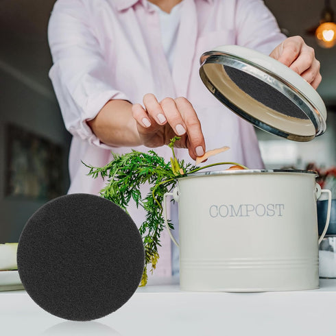 ddLUCK 6 Pack Kitchen Compost Bin Filter, Round Food Waste Bins Activated Carbon Filters,Replaceable Extra Thick Charcoal Filters for Odour Remove...