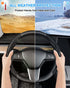Custom-Fit Steering Wheel Cover for Tesla, Telsa Model 3 / Y Leather Steering Wheel Cover for Men/Women, Anti-Slip, Comfortable Grip, Breathable, ...