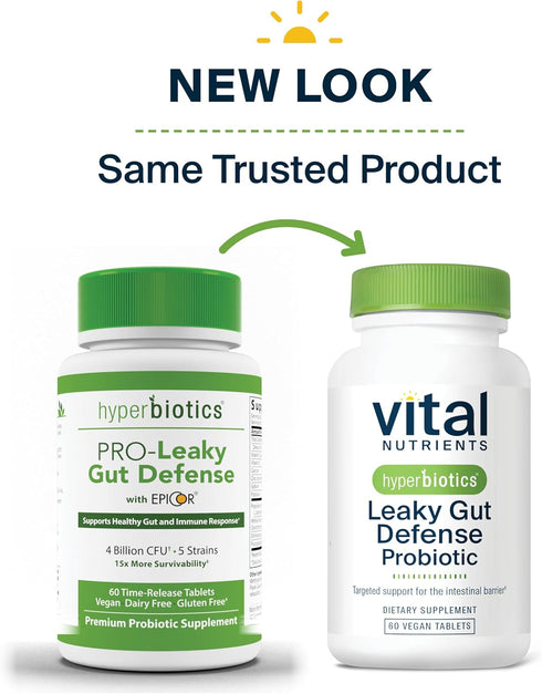 Hyperbiotics Vital Nutrients Leaky Gut Repair Supplement Probiotic | Science Backed Formula Strengthens Intestinal Barrier and Gut Health* | Reduc...