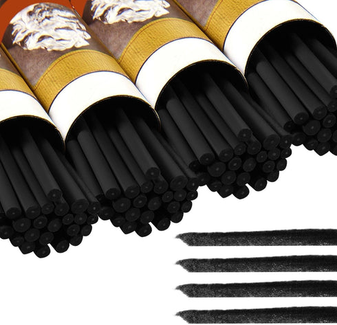 Gueevin 100 Pieces Willow Charcoal Sticks, Willow Charcoal, Soft Black Drawing Charcoal for Sketching and Drawing Art Sketch Artists Supplies, 5.7...