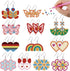 BEUNITONE 12 Pairs Butterfly Diamond Painting Earrings Love Heart DIY Earring Making Kit Star Diamond Art Earrings Jewelry Making Kit for Adults W...