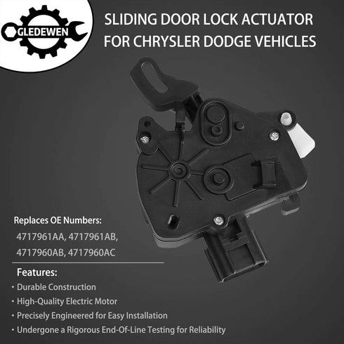 Door Lock Actuator Left & Right Side Sliding Door Actuator | for 2001-2007 Chrysler Voyager Gand Voyager Town & Country, Dodge Caravan Grand Carav...