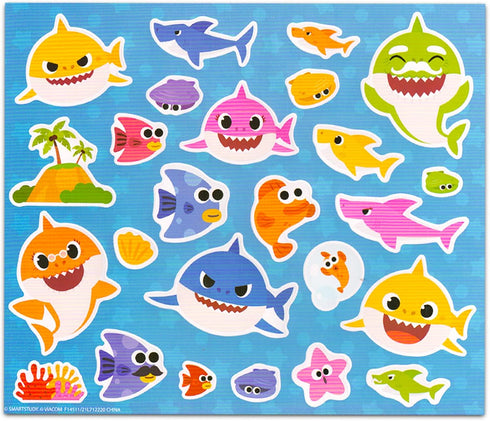 Baby Shark Stickers Party Favors Bundle - 150 Baby Shark Stickers for Kids Featuring Baby Shark, Mommy Shark, Daddy Shark for Crafts and More Plus...