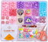 Gemnbo Jewelry Making Kit, 400 Pcs Acrylic Beads Bracelets Making Kit with Princess Rainbow Pendant, Colorful Pony Craft Beads with Heart Pearl Ch...