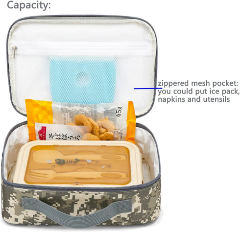 FlowFly Kids Lunch box Insulated Soft Bag Mini Cooler Back to School Thermal Meal Tote Kit for Girls, Boys, Digital...