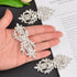 WANDIC Cloak Clasp Fasteners, 3 Pairs 7CM White Clips with Rhinestone Vintage Cape Sew On Hooks and Eyes Clasps Cardigan Clips for Clothing Sweate...