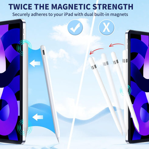 iPad Apple Pencil 9th&10th Generation, Fast Charge Stylus Pen for iPad Palm Rejection and Tilt Sensitivity, Compatible with iPad Pro 11/12.9in, iP...