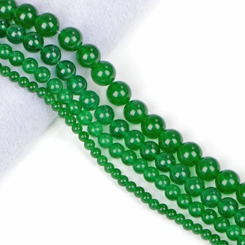 AD Beads Natural Gemstone Round Loose Beads 15" for Bracelet Necklace Earrings Jwelery Making Crafts DIY (8mm, Green Jade)...
