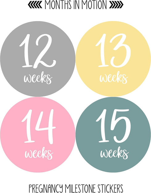 Pregnancy Weekly Belly Growth Stickers, 36 pcs - Purple Pink, Matte Finish, Cloth Surface, for Maternity Photo Sessions & Keepsakes...