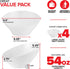 54oz White Plastic Serving Bowls (4 Pack) Large Disposable Snack Bowl Candy Dishes, Buffet Containers, Chips, Popcorn, Snacks, Punch, Salad Bar, P...