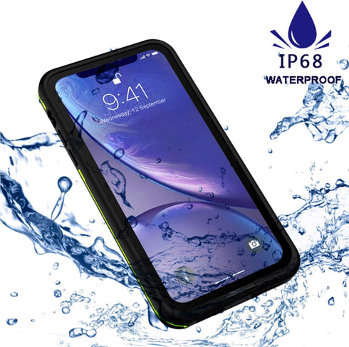 Waterproof Case,Retail Packaging,Rugged Heavy Duty Wireless Charging Full Body Protective with Built-in Screen Protector Clear Case for iPhone XR ...