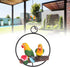 Hanging Parrot Sculpture, Parrot Statue On Metal Ring Garden Bird Hanging Chain Statue Decor for Patio Home Garden...