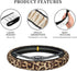 Leopard Print Steering Wheel Cover for Women Men, Universal 15 Inches Car Steering Wheel Protector Anti-Slip Sweat Absorption Car Accessories for ...