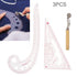 3pcs Clothing Patterning Ruler Sew French Curve Ruler Metric Shaped Plastic Sewing Tools Include Curve Ruler Triangular Ruler Tracing Wheel for Be...