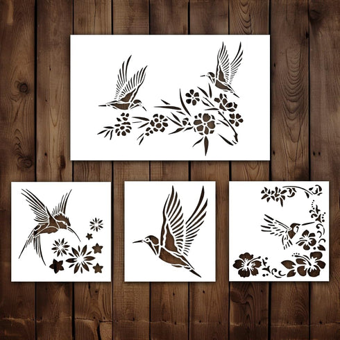 Hummingbird Stencil | Inspirational Awesome Street Art Graffiti Spring Nature Bird Hummingbird Stencils for Painting on Wood, Glass, Wall, Rock, F...