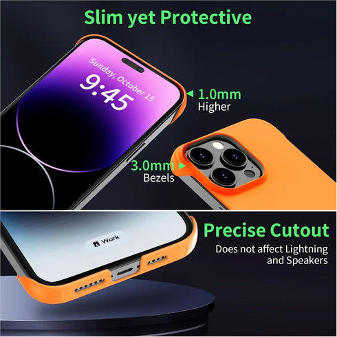 Magnetic Slim Case Fit for iPhone 15 Pro Max Phone Case 6.7"(2023) Ultra-Thin Lightweight Durable Frameless Matte Hard MagSafe Cover Case with Pul...