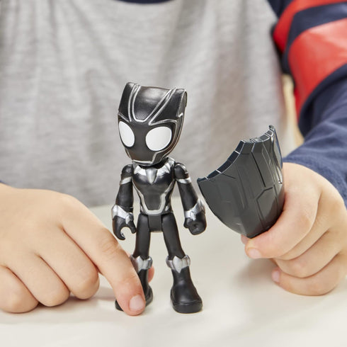Marvel Spidey and His Amazing Friends Black Panther Hero Figure Toy, 4-Inch Super Hero Action Figure with 1 Accessory for Kids Ages 3 and Up, Smal...