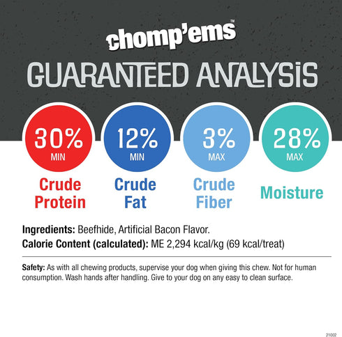 CHOMP 'EMS Ruffin' It 21002 Purehide Dog Chew, 5 oz...