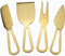 Prodyne Set of 4 Cheese Knives Set, Titanium Plated Stainless Steel Knives, Gold Metal Color...