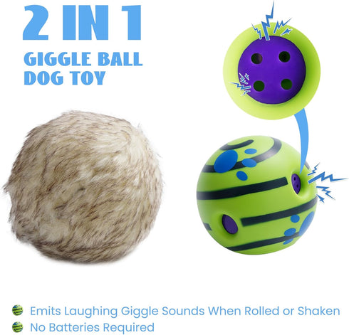 Nocciola Wobble Giggle Ball for Dogs, Interactive Dog Toys for Boredom, Squeaky Ball Dog Toys to Keep Them Busy, Pet Toys for Small Medium Large D...