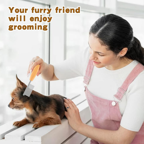 4 In Pet Comb Face and Feet Comb Face Comb for Dogs Small Face And Finishing Comb Dog Grooming Combs Metal Pocket Comb Perfect For Small Pets Face...